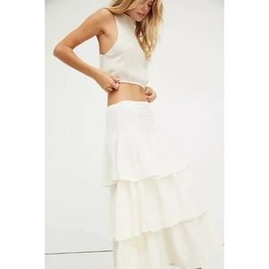 Free People Tiered Cotton Skirt
